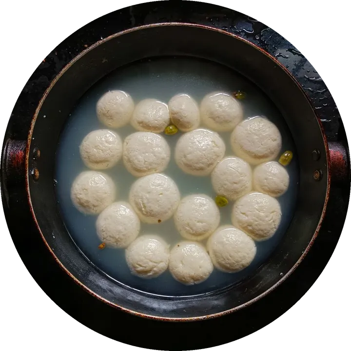 Rasgulla, from above